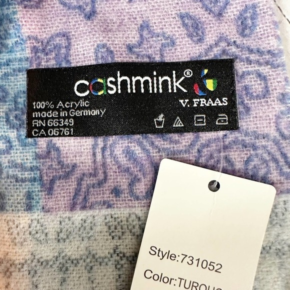 Cashmink Scarf FRAAS Floral Paisley Fringe Scarf 80 inches - Picture 3 of 7